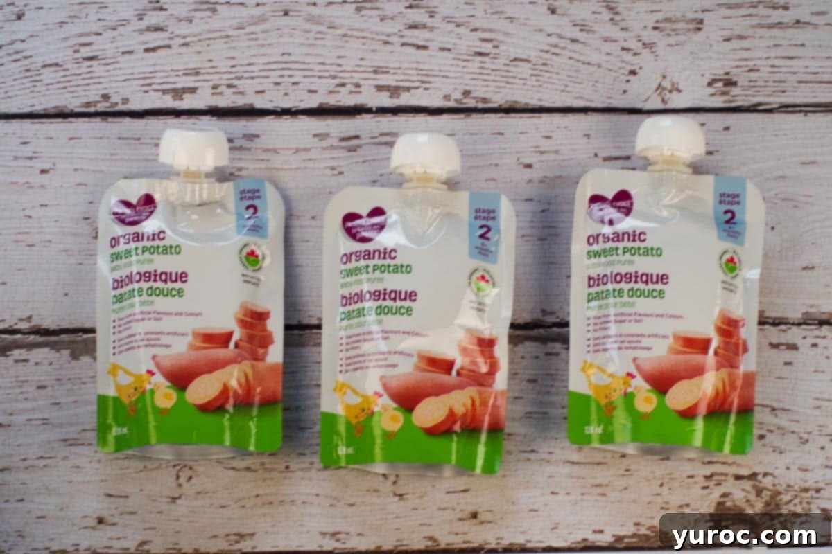 Toasted Marshmallow Sweet Potato Delight 4 3 squeeze bottles of sweet potato puree baby food.