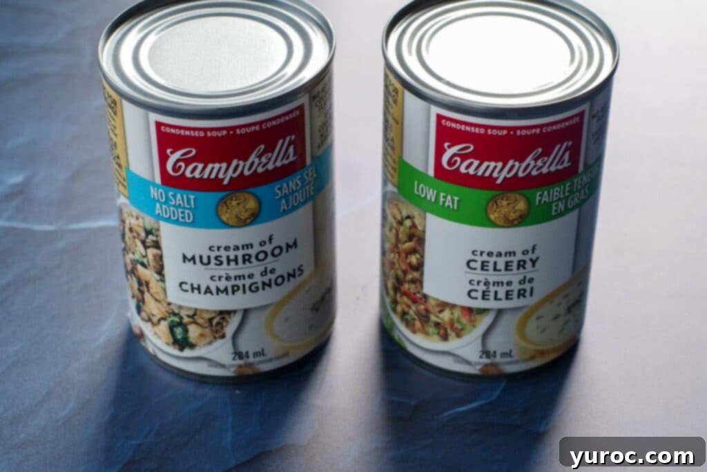 2 cans of Campbell's cream soups