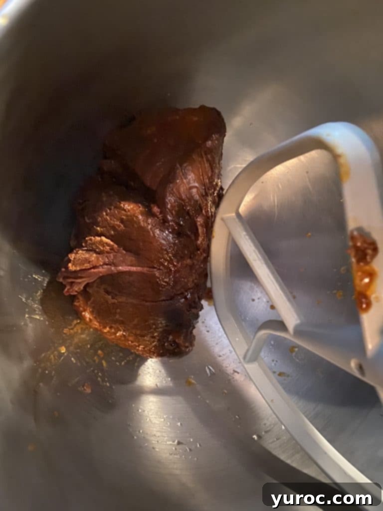 mixer shredding beef