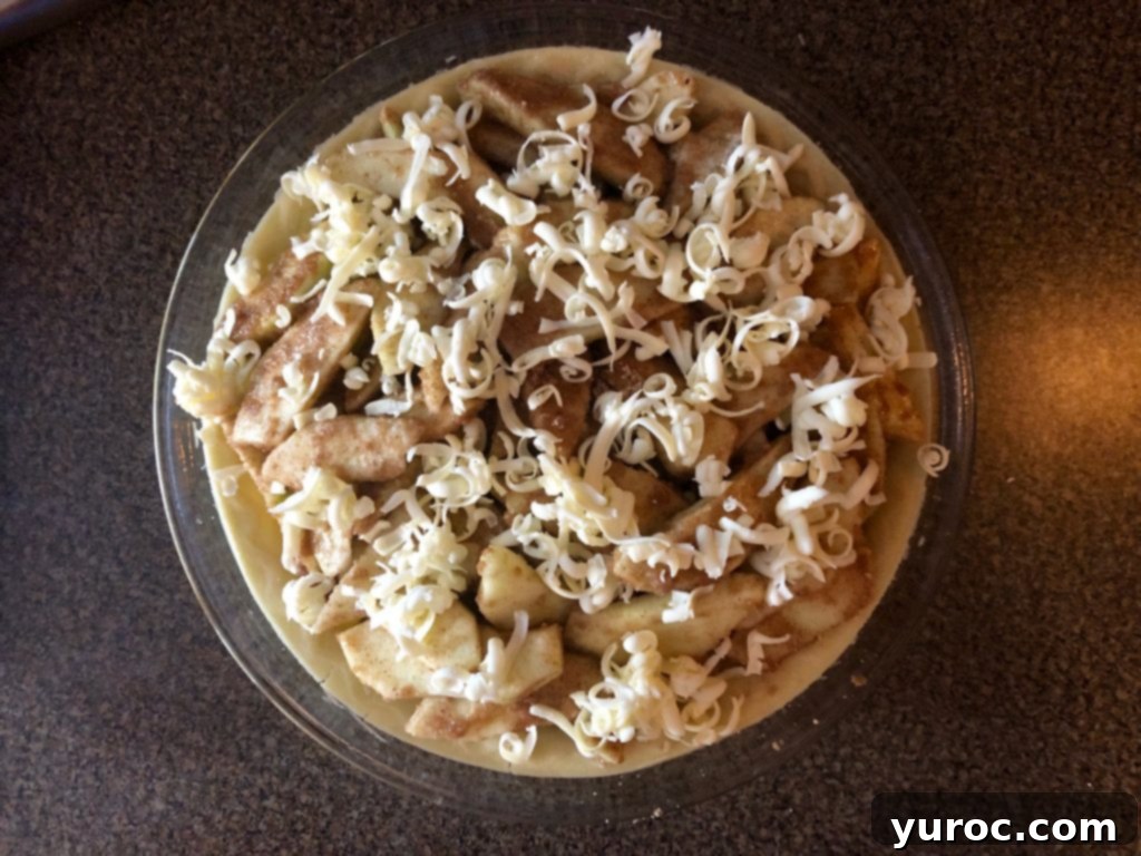 apple pie directions- add grated lemon and butter
