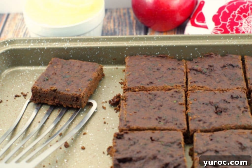 Low-fat Applesauce brownies- Foodmeanderings.com