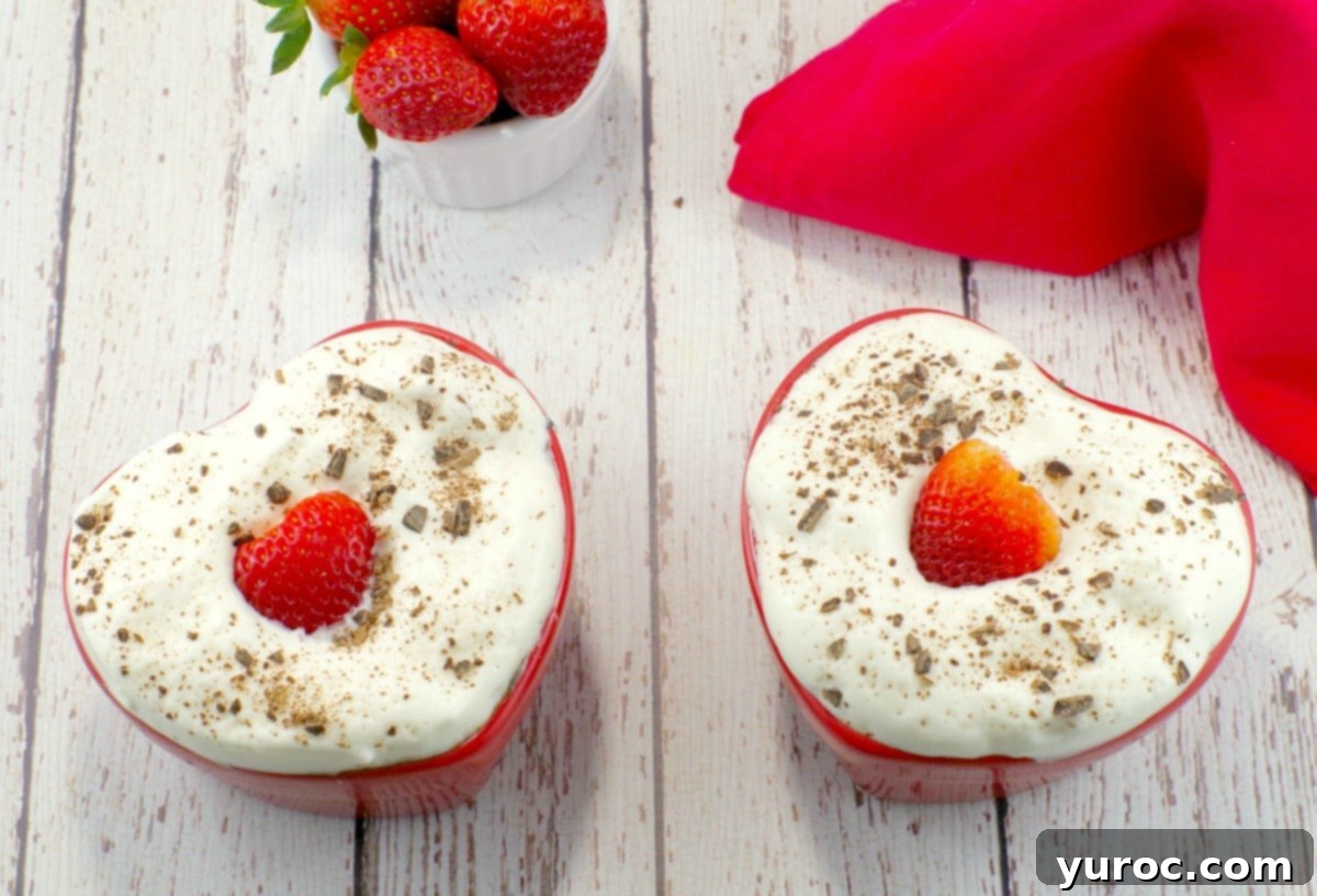 Healthy Heart-Shaped Chocolate Strawberry No-Bake Icebox Cake for Valentine's Day