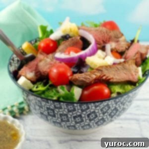 Grilled Steak Salad with feta and clamato dressing - weight watchers friendly