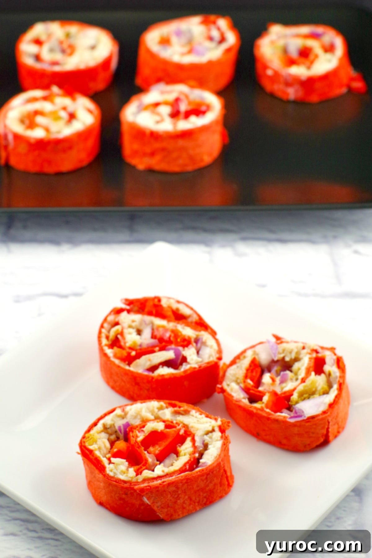 Chicken Tortilla Swirls 4 Tortilla Pinwheels| weight watchers friendly - foodmeanderings.com