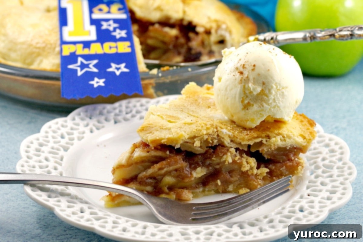 The Perfect Award-Winning Apple Pie Recipe 2 A piece of Deluxe apple pie with ice cream | award-winning apple pie