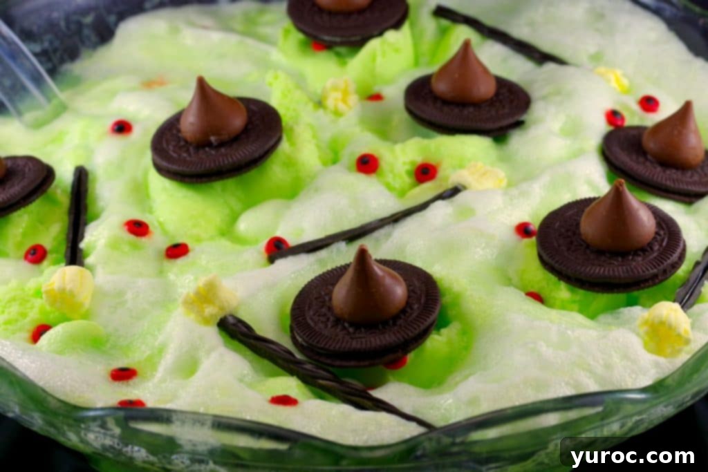 Witch's Meltdown Halloween Punch 3 Halloween punch for kids | melting witch - with cookie witch hats, licorice brooms and candy eyes