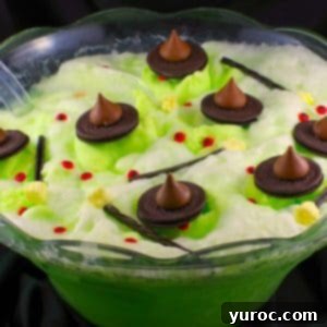 Witch's Meltdown Halloween Punch 8 melting witch Halloween punch in punch bowl with black material in the background