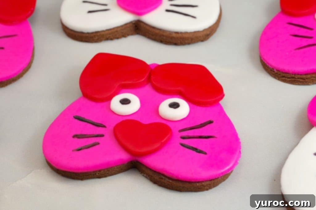 Purr-fect Heart-Shaped Cat Treats 2 Cat Cookies - Valentine's Day heart-shaped cookies