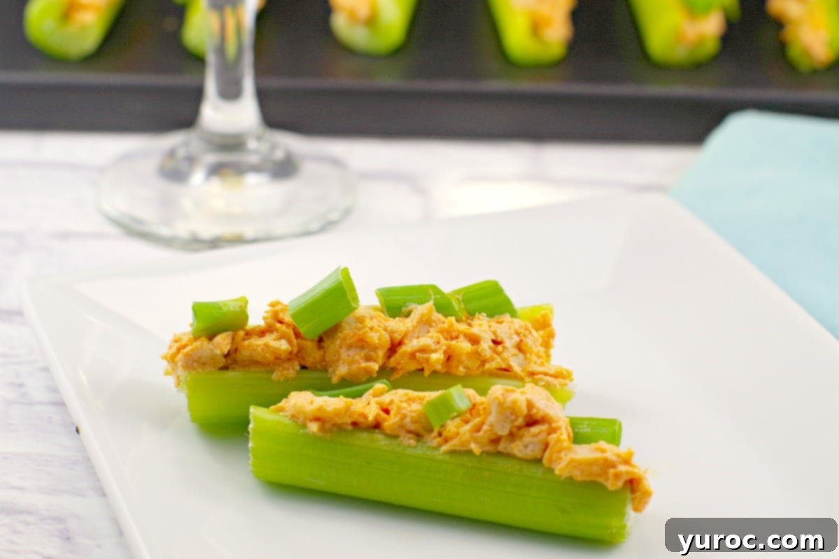 Skinny (Keto) Buffalo Chicken Celery Sticks - weight watchers appetizer