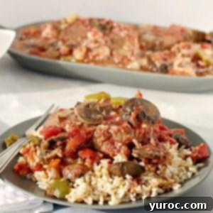 Slow Cooker Smothered Swiss Steak 12 Slow Cooker Swiss Steak on Rice (on green plate)