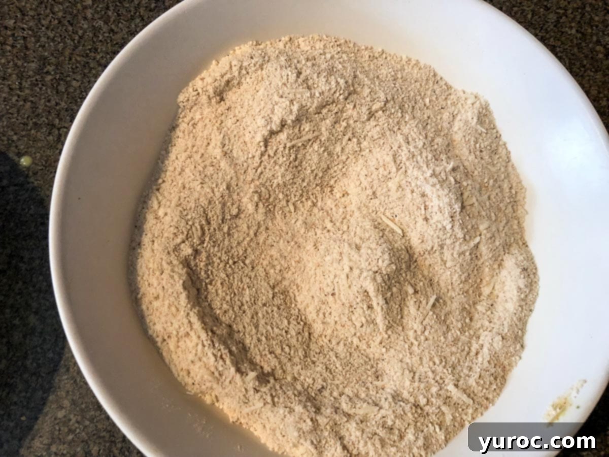 breading mixture in white bowl