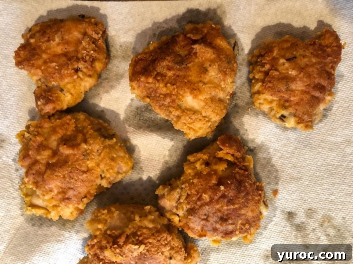 cooked chicken on paper towels