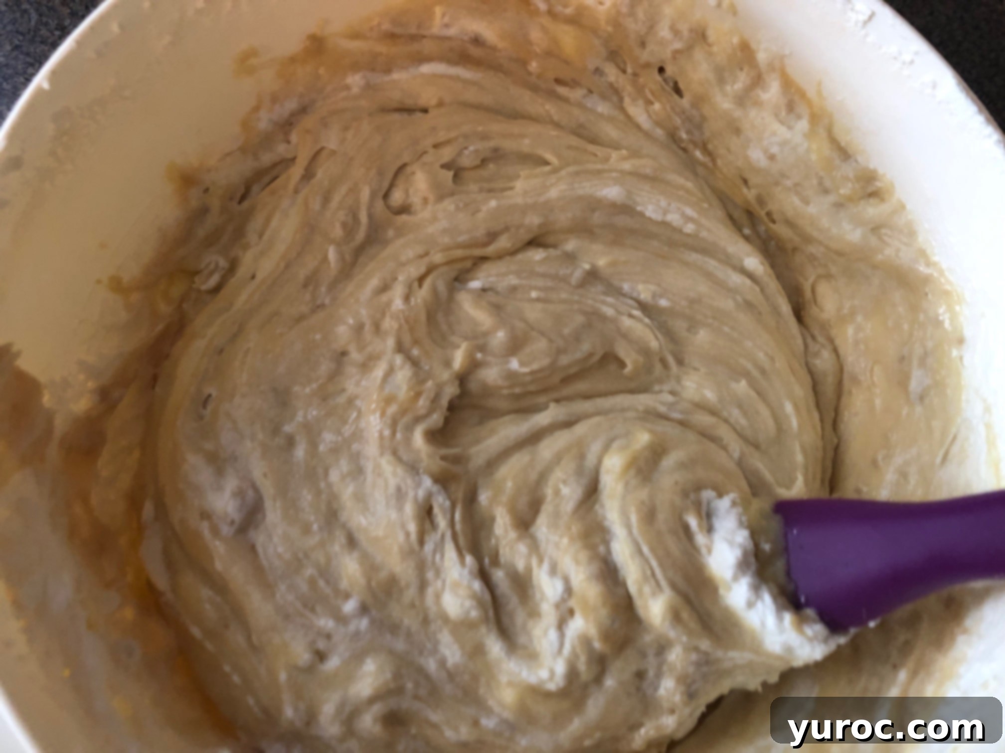 No Churn Potato Cookies and Cream Delight 10 The fully mixed potato ice cream base in a bowl