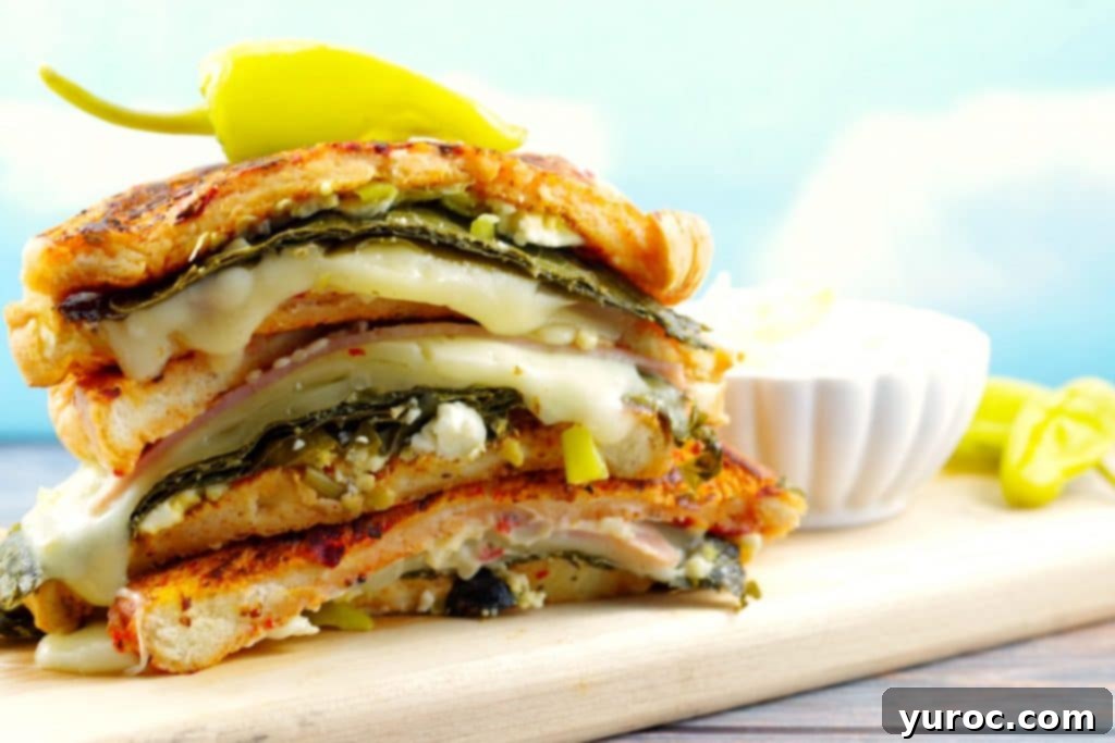 Mediterranean Monte Cristo Sandwich 2 Gourmet Mediterranean Monte Cristo Sandwich with vibrant Greek ingredients