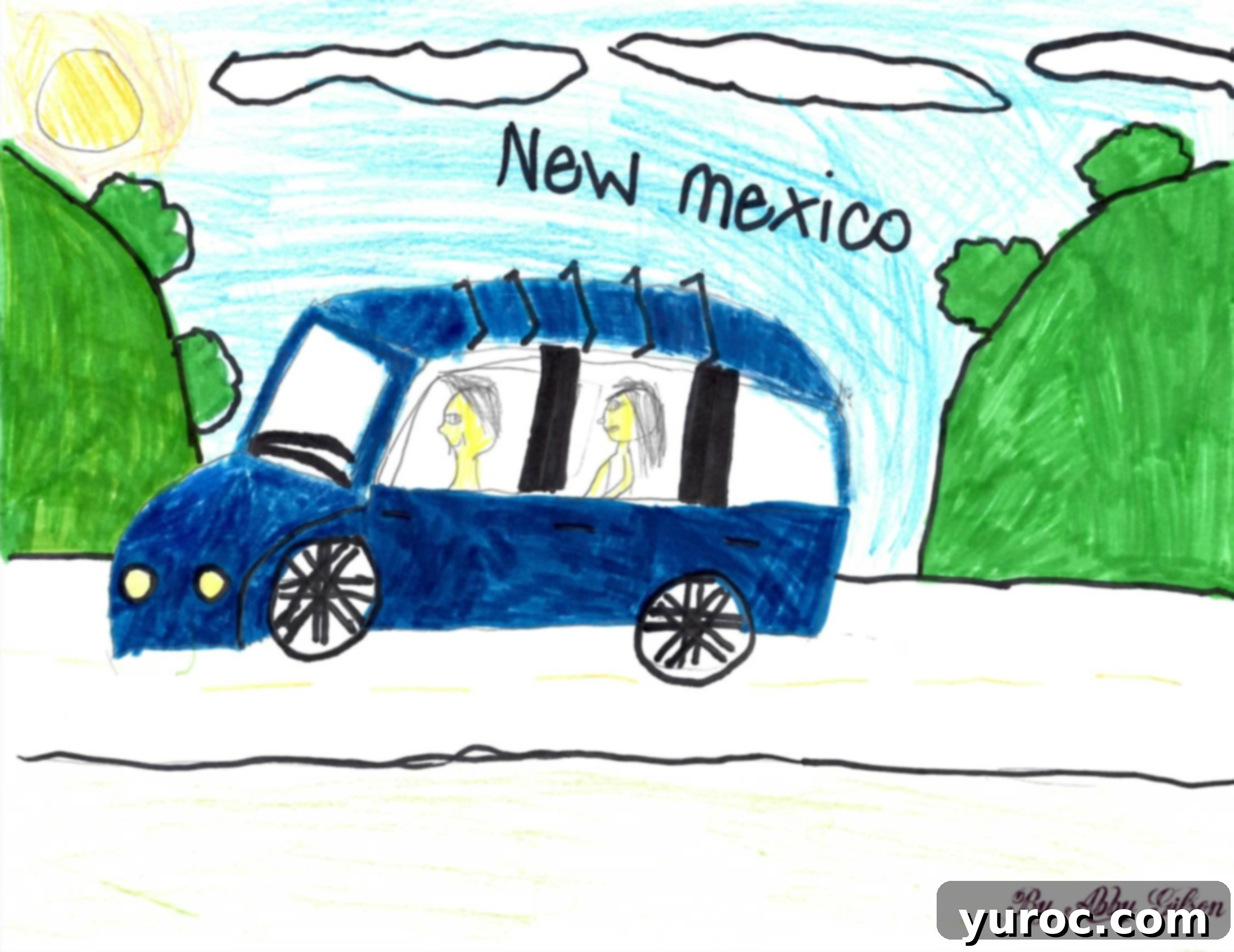 Family enjoying a scenic road trip in their van, capturing the spirit of adventure