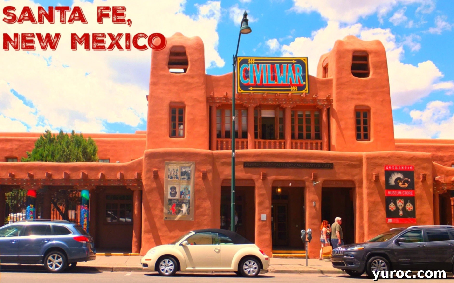 Beautiful scenic view of Santa Fe, New Mexico, showcasing the unique architecture and desert landscape