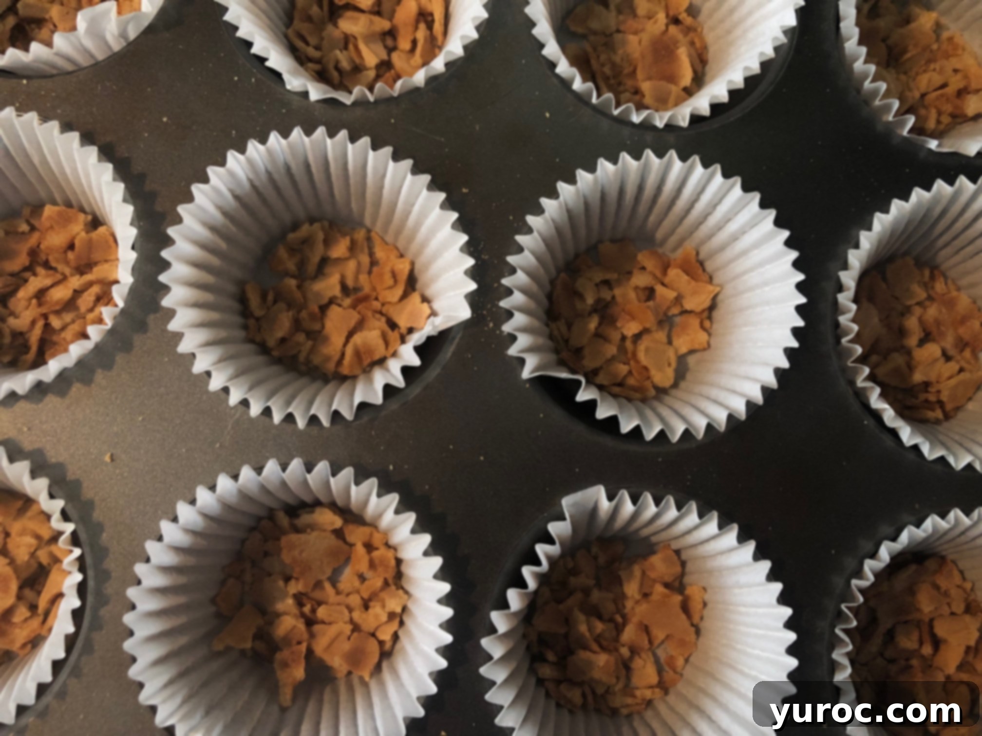 Strawberry Cone Crunch Frozen Yogurt Cups 4 Paper muffin cups with crushed waffle cone
