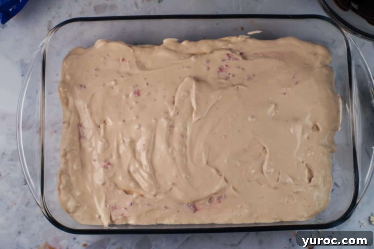 Decadent Dulce De Leche Chocolate Raspberry Icebox Cake 10 Half of the remaining whipped cream spread over the 2nd layer of cookies.