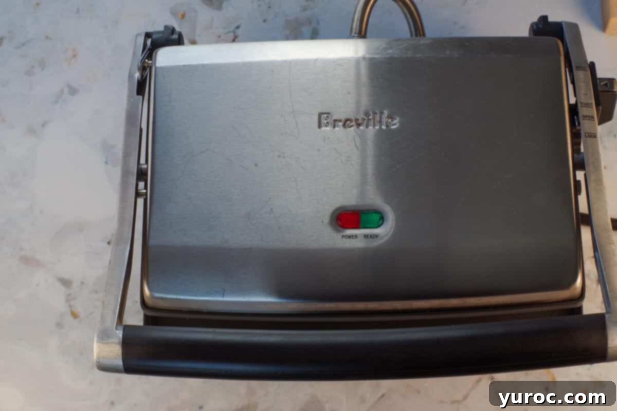 Panini press with top down.