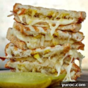 Turkey Reuben Panini with pickle