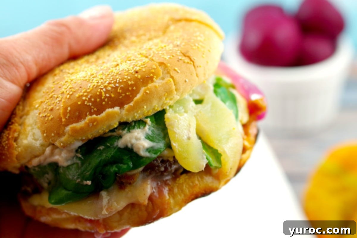 Gourmet Sirloin burger recipe | with beets - Foodmeanderings.com
