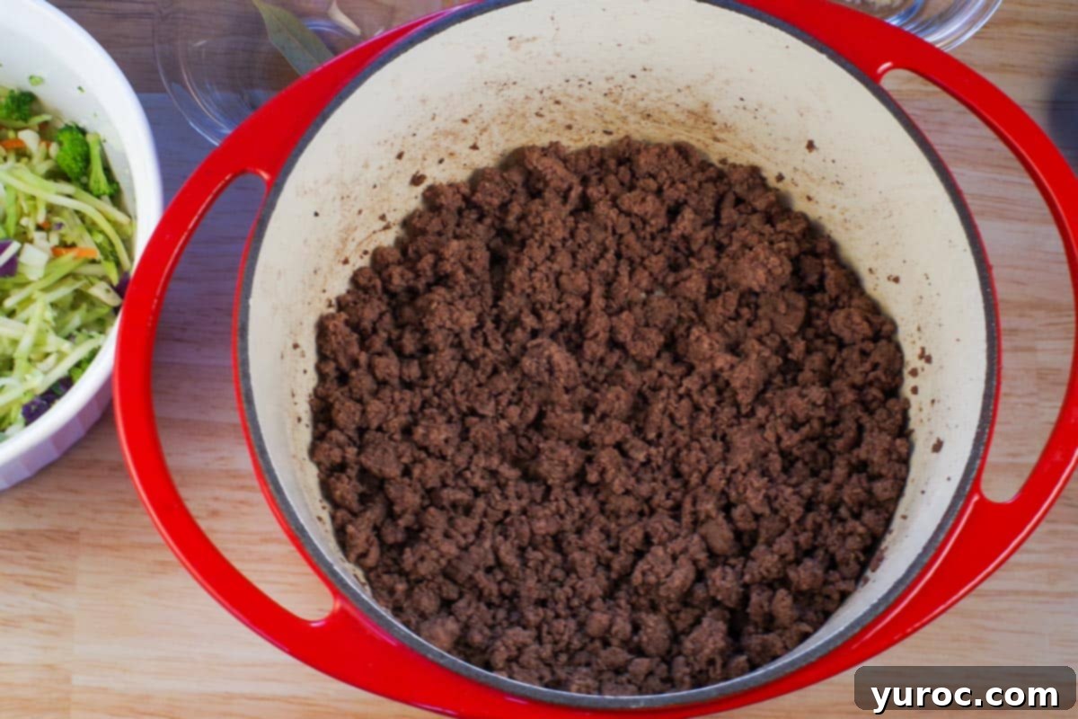 Easy Beef Borscht with Canned Beets 6 browned ground beef in dutch oven