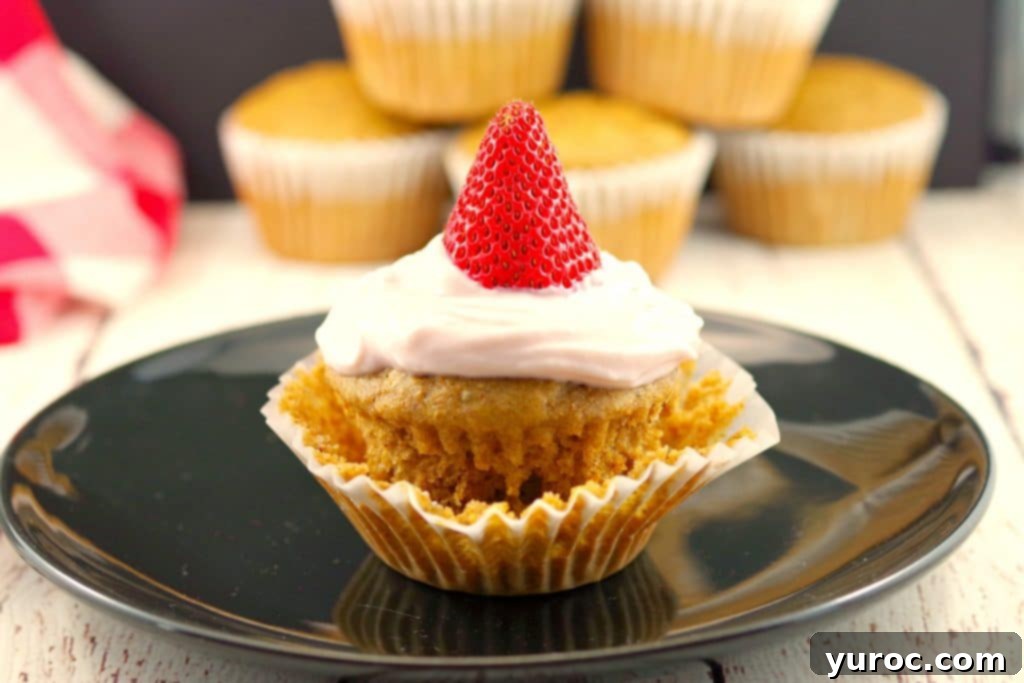 Pancake Pupcakes - Gingerbread with fresh strawberry and yogurt topping