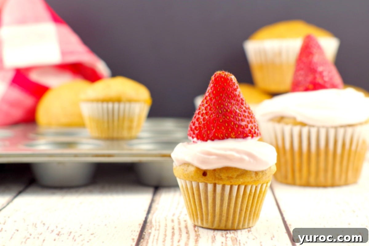 Mini Pancake Cupcakes with strawberry and yogurt