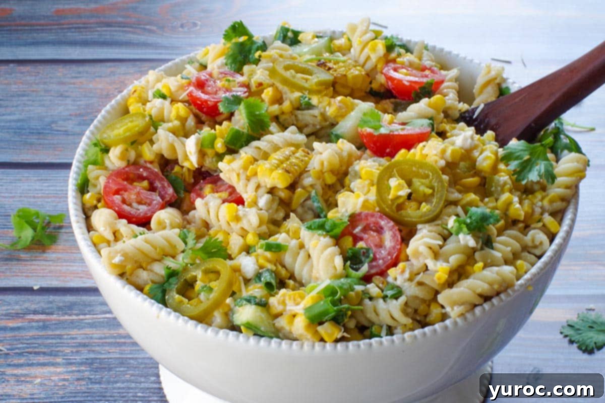 Saskatoon Berry Pie: Mastering the Filling and Sauce 15 Grilled Mexican Street Corn Pasta Salad in a white bowl