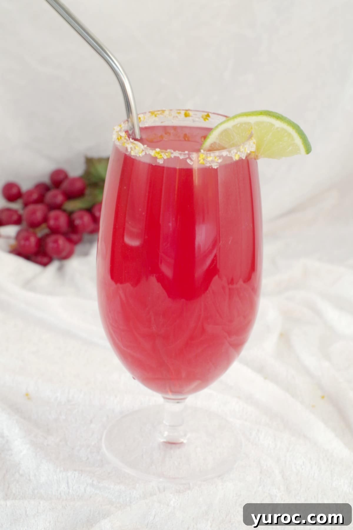 Cranberry Cosmo Mocktail served in a plastic glass, perfect for smaller children.