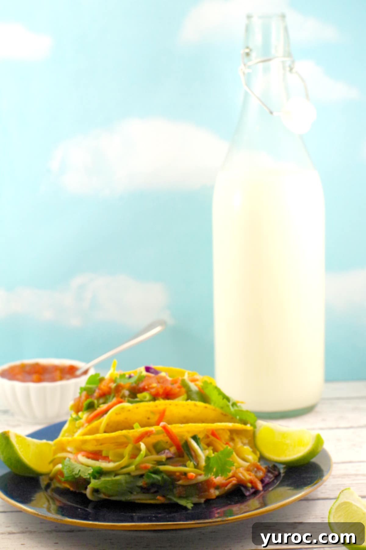 Easy fish tacos with slaw | no fishy taste - close up of fish soaking in milk.