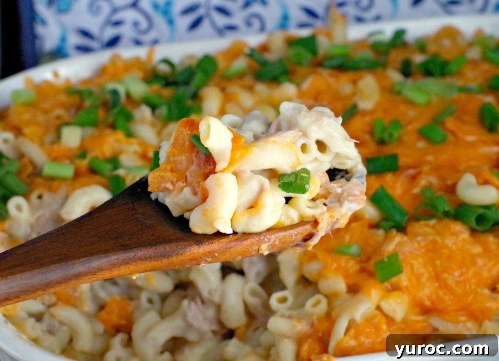 tuna casserole on spoon