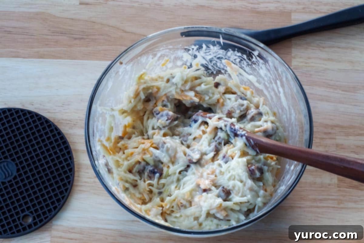 ingredients mixed together in glass bowl