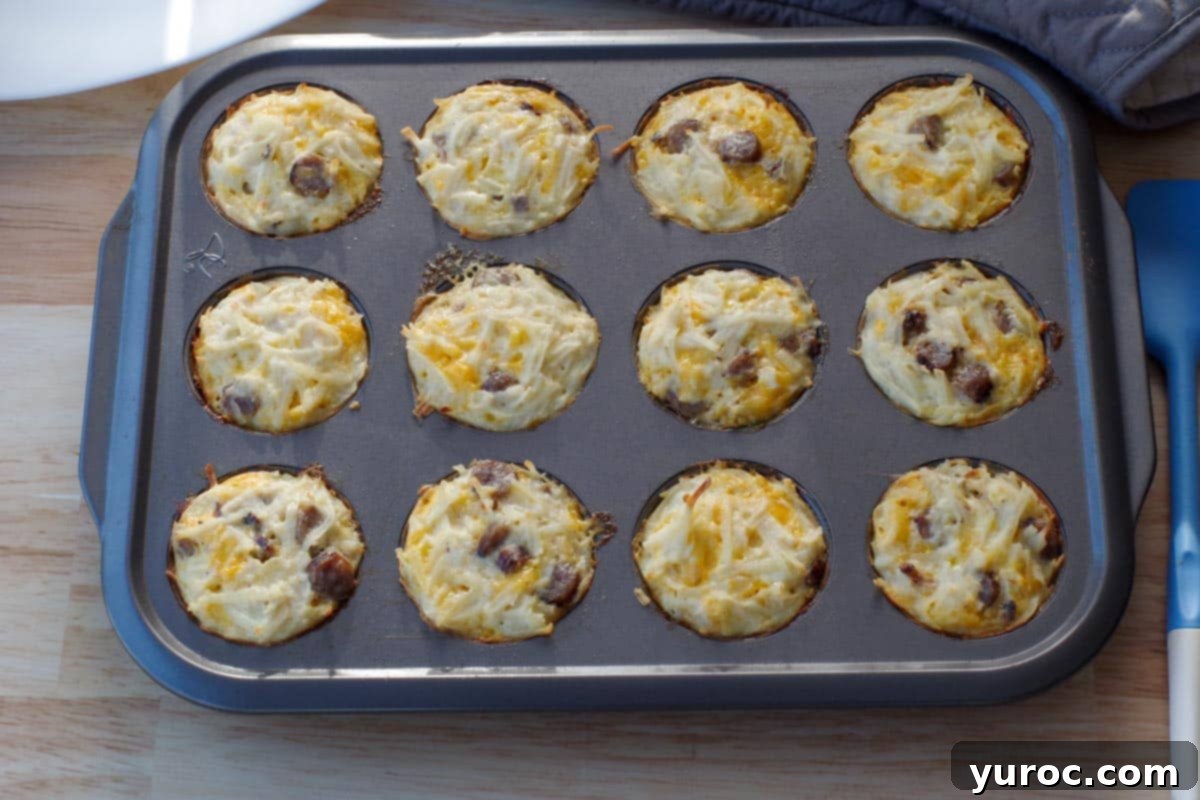 baked brunch bites in muffin tin