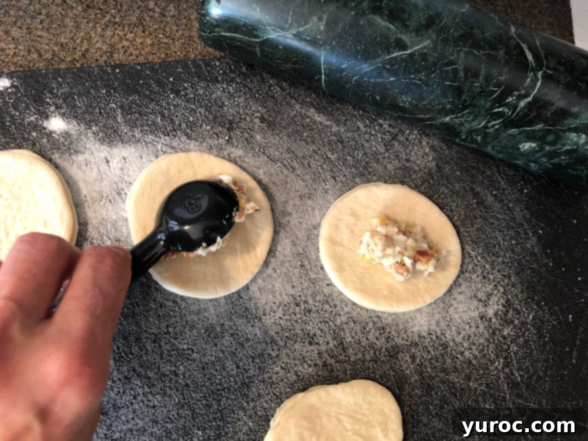 drop filling into centre