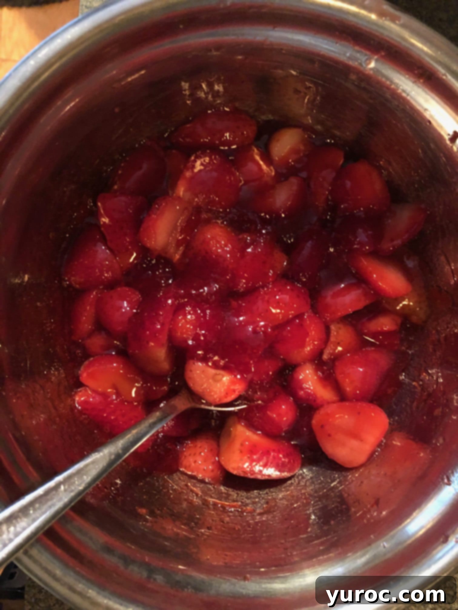 jello with frozen strawberries