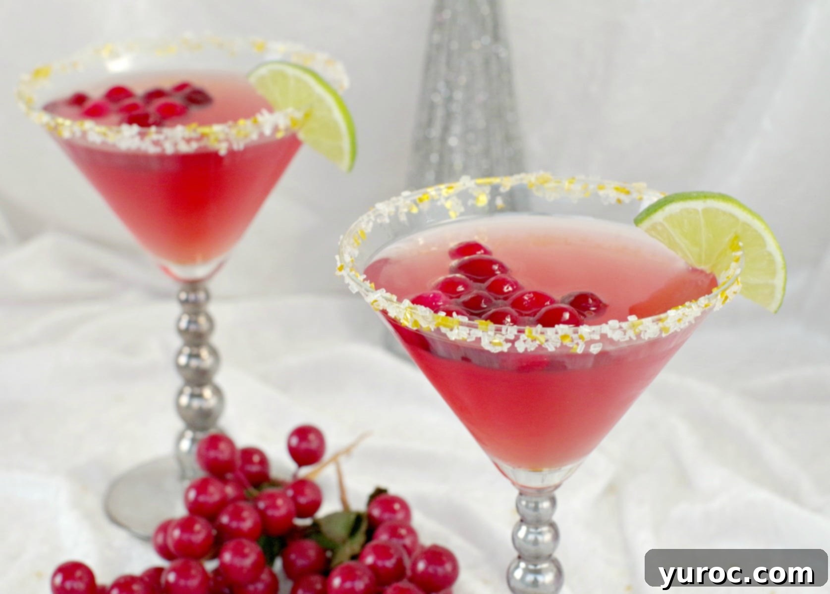 Emerald Grasshopper Mocktail 12 Two elegant Cranberry Cosmo Mocktails, vibrant and refreshing.