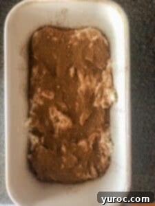 cinnamon brown sugar mixture added to batter
