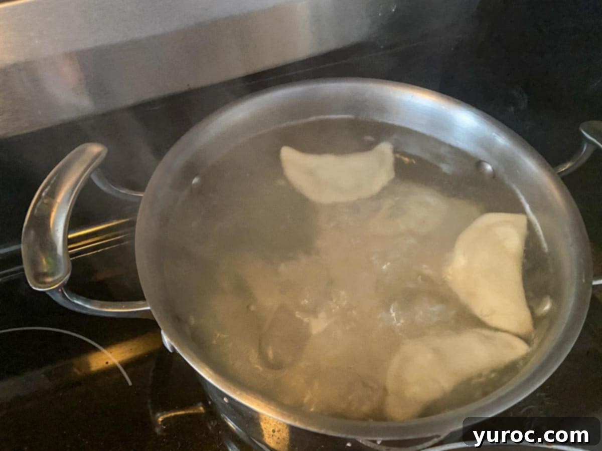 perogies floating to top of boiling water