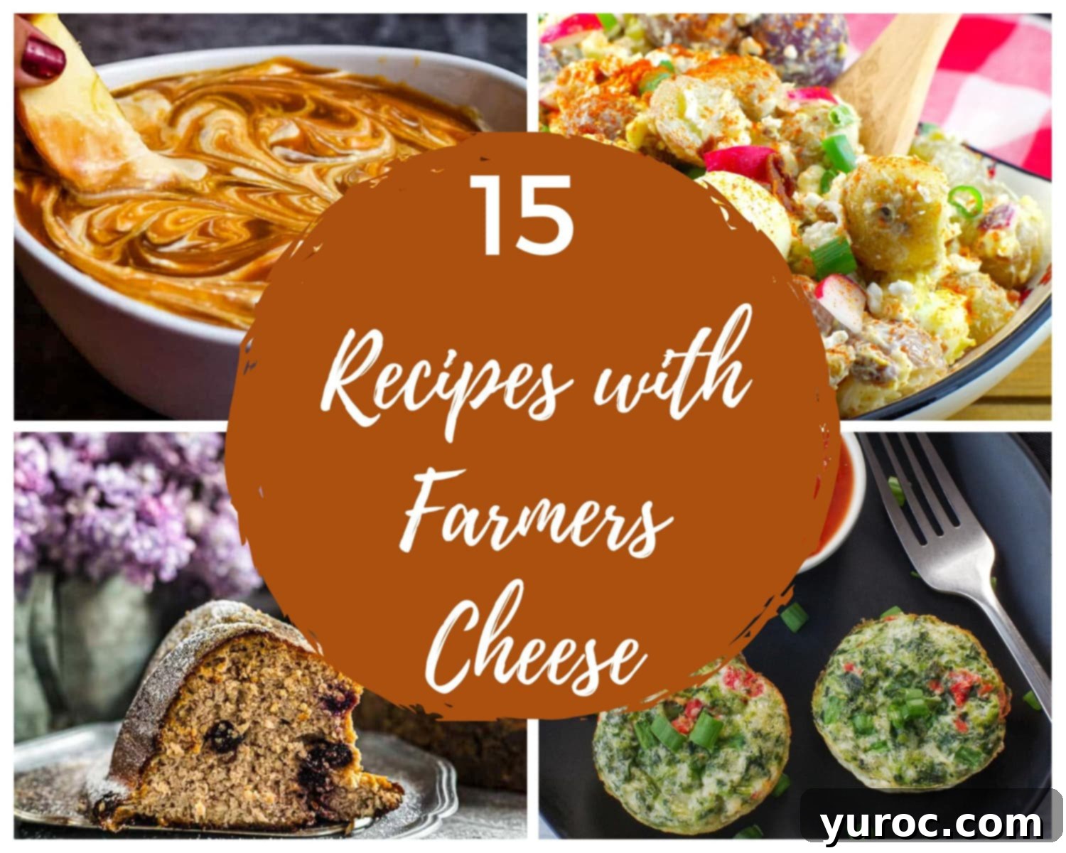 collage of 4 recipes with cottage cheese with text in the middle