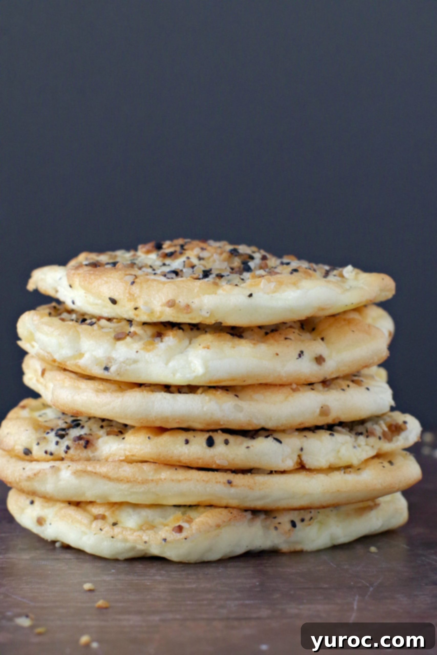 6 pieces of everything cloud bread stacked up