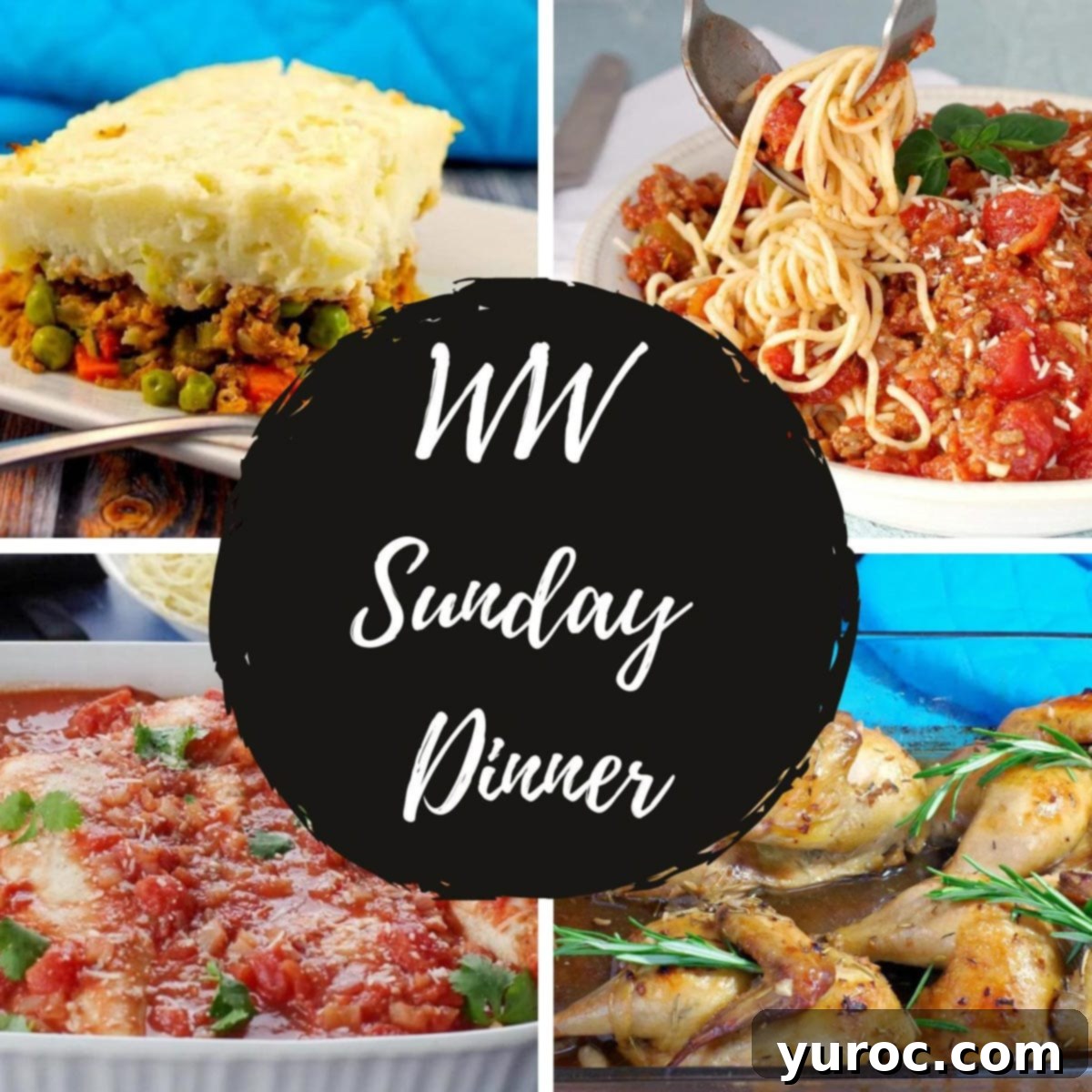Flavorful and Fit Slow Cooker Mexican Chicken 11 collage of 4 photos of ww sunday dinners