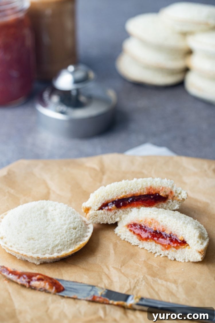 15 No-Prep Healthy School Lunches for Teens 13 Freezable Homemade Uncrustables with peanut butter and jam, perfect for a teen's lunch box
