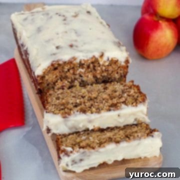 apple bread on a wooden cutting board