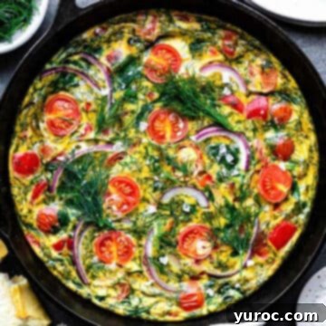 Dairy-free Frittata in a black cast iron pan