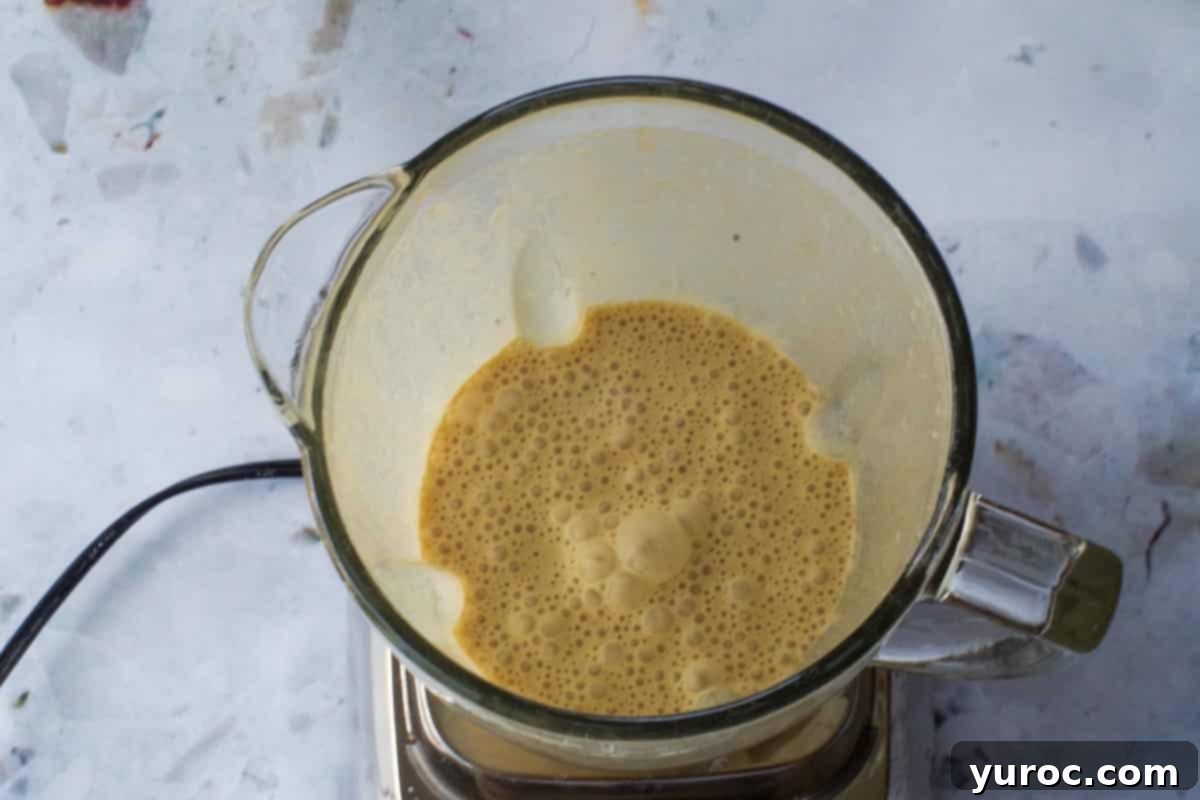 All salad dressing ingredients blended together.