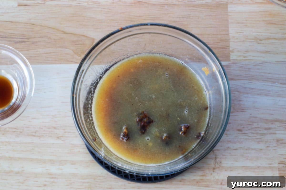 sugar and egg added to cooled date mixture