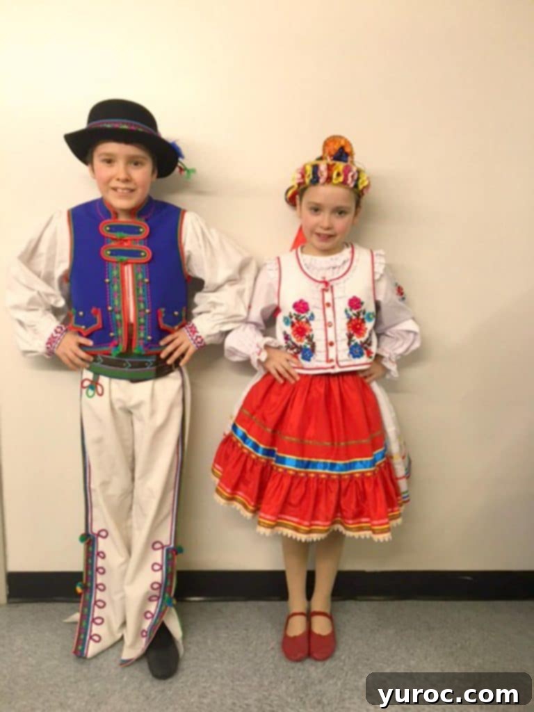 Hearty Ukrainian Breakfast Sandwich 4 kids in their Ukrainian dance costumes