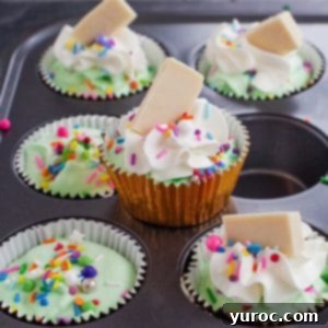 Effortless No-Churn Ice Cream Cupcakes 10 no churn ice cream cupcake sitting on muffin tin