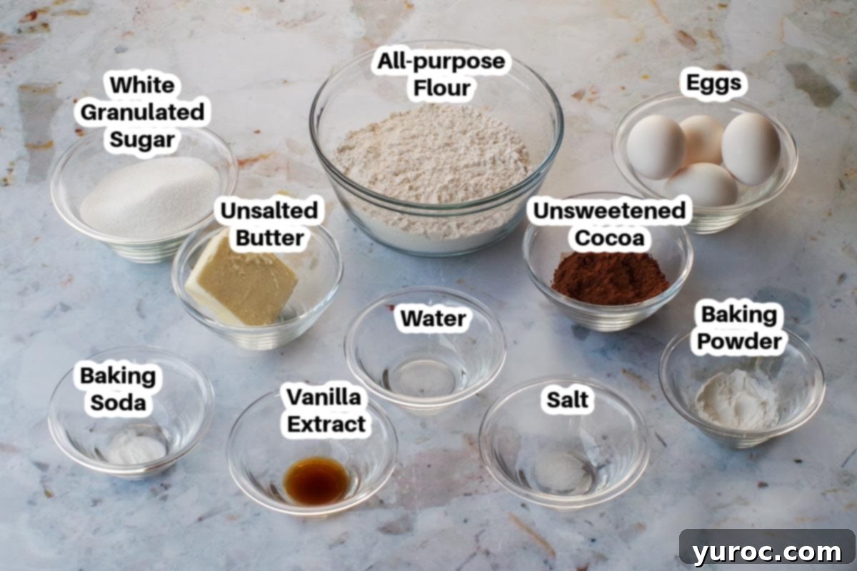 Ingredients in Marble Biscotti in glass bowls, labelled.